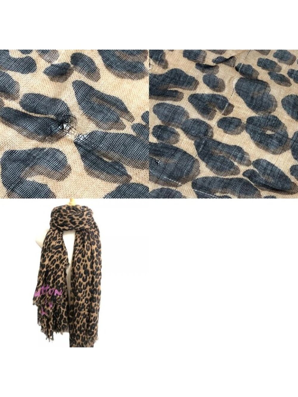 Louis Vuitton Shawl Etole Leopard Cashmere Brown - Picture 9 of 9